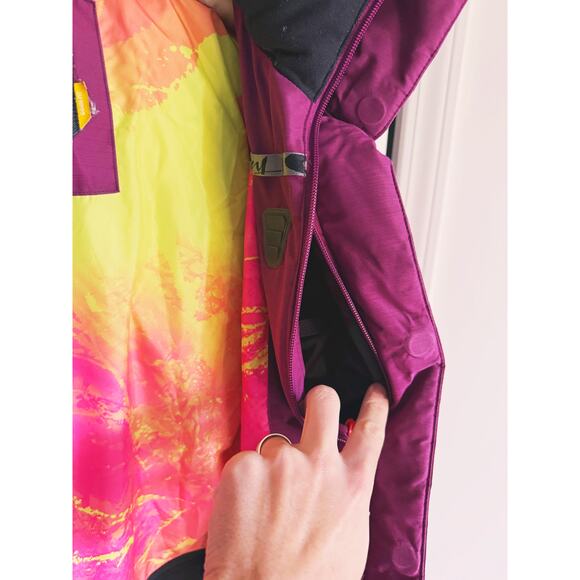 Oakley Full Zip Snowboarding Parka Fur Hood Ski Coat Medium Pink - Picture 11 of 12